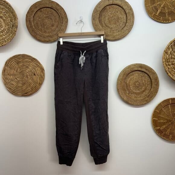 Aerie Brown Ribbed Drawstring Jogger Pant Medium - Picture 1 of 5